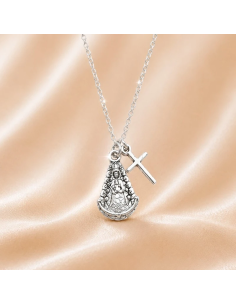 Our Lady of Rocío necklace with cross silver-plated 17 mm