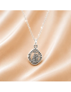 Our Lady of Mount Carmel Necklace 22 mm Silver-Plated