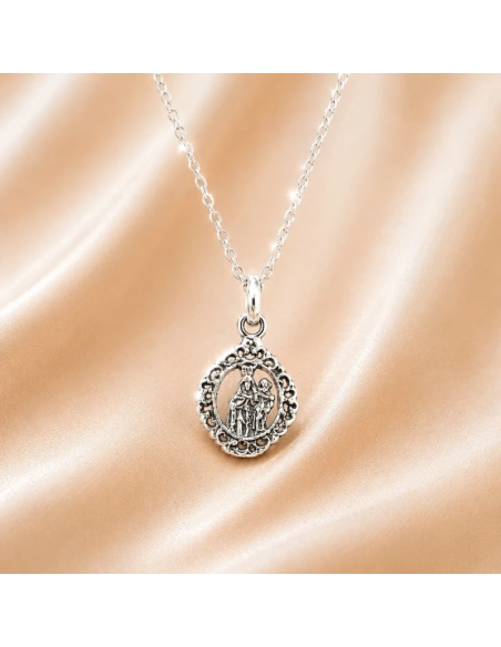 Collar Virgen del Carmen 22 mm chapado en plata