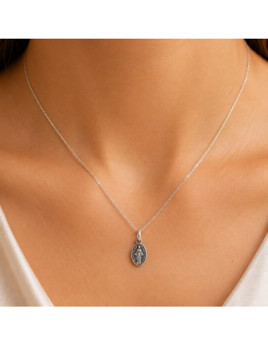 Miraculous Medal Necklace Silver 10 mm | Religious Jewelry