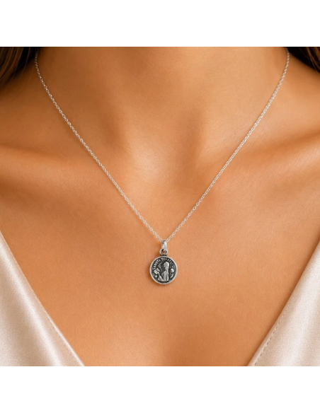 Saint Teresa Necklace Silver 10 mm | Religious Jewelry