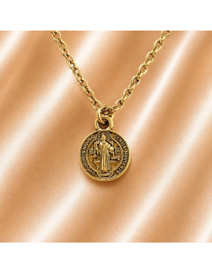 Collar San Benito 9 mm chapado en oro