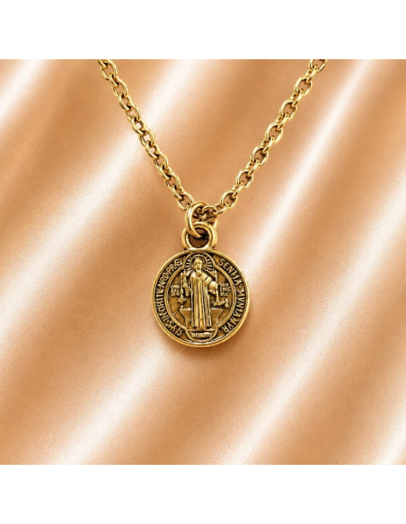 Collar San Benito 9 mm chapado en oro