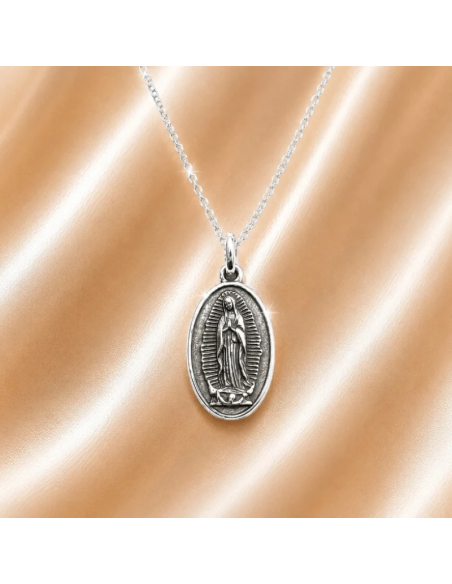 Our Lady of Guadalupe Necklace 20 mm Silver-Plated