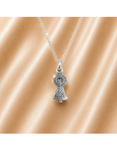 Collar Virgen del Pilar Silueta 20 mm chapado en plata