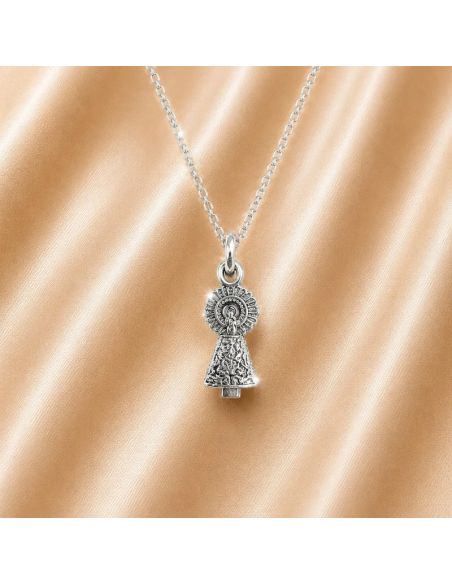 Virgin of Pilar Silhouette Necklace 20 mm Silver-Plated