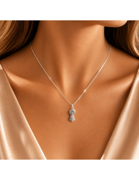 Virgin of Pilar Silver Necklace 20 mm | Religious Jewelry