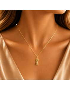 Collar Virgen del Pilar Silueta 20 mm chapado en oro 2