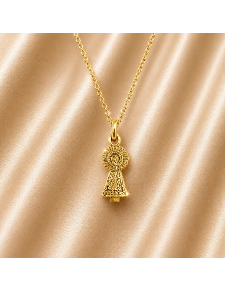 Virgin of Pilar Silhouette Necklace 20 mm Gold-Plated