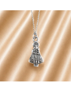 Collar Virgen de Covadonga 19 mm chapado en plata
