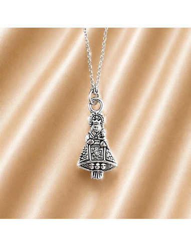 Collar Virgen de Covadonga 19 mm chapado en plata