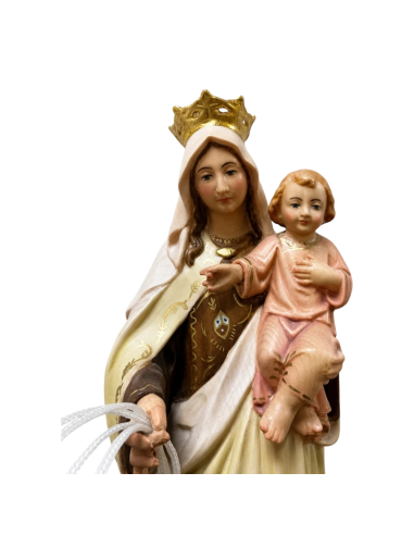 Wooden Our Lady of Mount Carmel Statue 30 cm | Hand-Carved