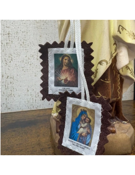 Virgen del Carmen de Madera 30 cm | Tallada a Mano