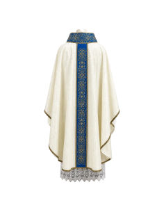 Casulla Regina Mariana | Casulla Mariana Azul y Oro | Karelia Arte Sacra 2