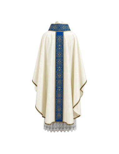 Casulla Regina Mariana | Casulla Mariana Azul y Oro | Karelia Arte Sacra