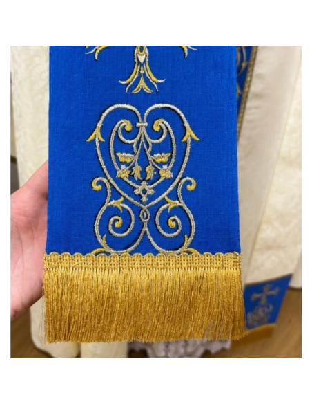 Regina Mariana Chasuble | Marian Blue and Gold Chasuble