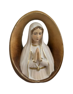 Our Lady of Fatima Relief Wood Sculpture | Val Gardena Art
