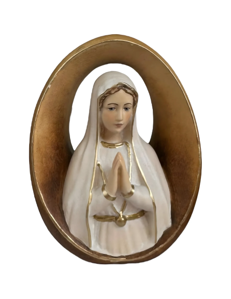 Our Lady of Fatima Relief Wood Sculpture | Val Gardena Art
