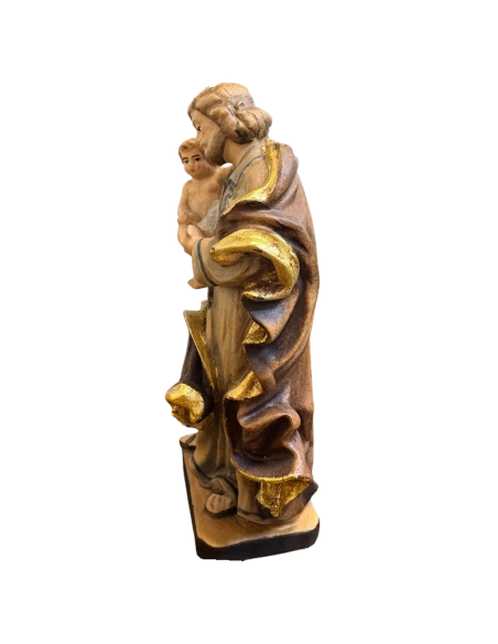 Estatua de San José con el Niño en Madera | Val Gardena