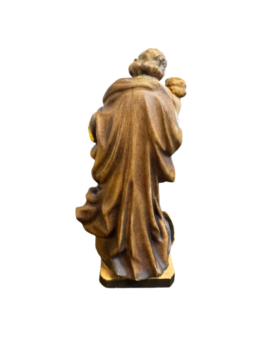 Back view of Saint Joseph with Child Jesus wood statue