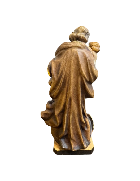 Back view of Saint Joseph with Child Jesus wood statue