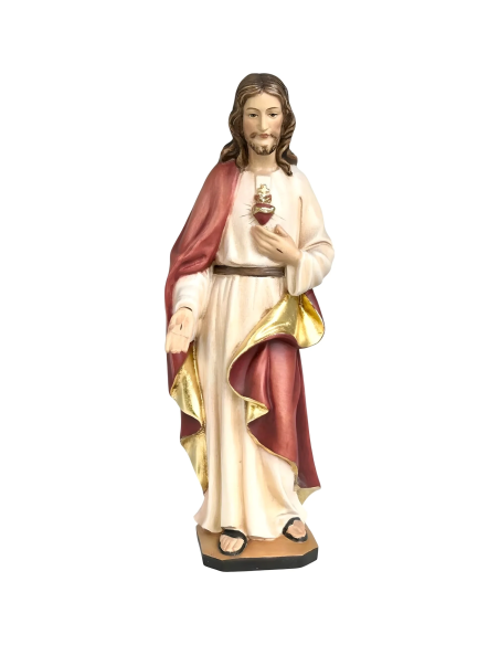 Sacred Heart of Jesus statue in coloured maple wood