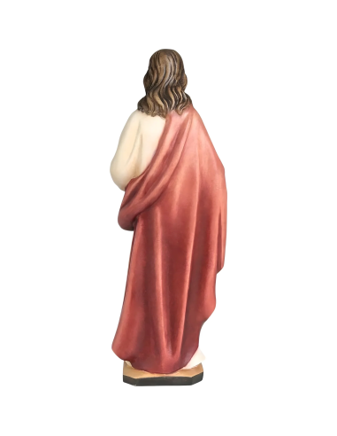 Parte posterior de la estatua del Sagrado Corazón de Jesús en madera