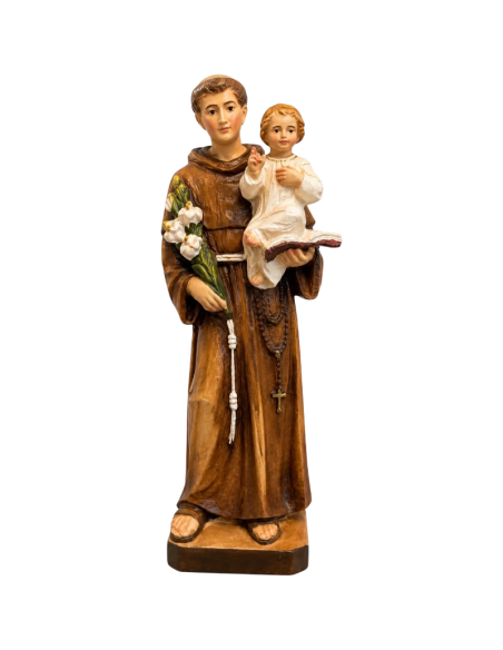 Saint Anthony of Padua with Child Jesus carved in maple wood