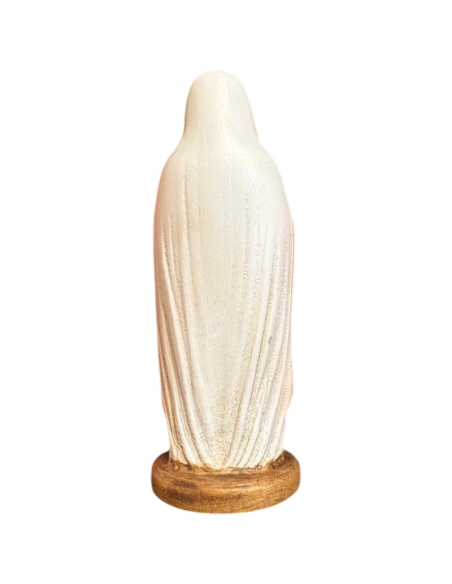 Back view of handcrafted Our Lady of Lourdes statue