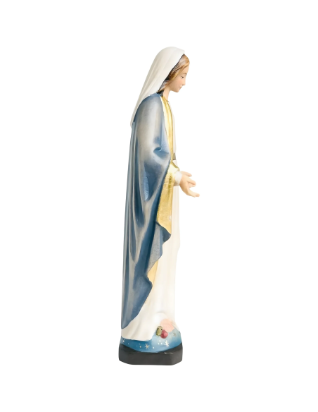 Side view of handcrafted Immaculate Conception statue
