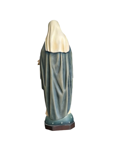 Immaculate Heart of Mary Wooden Statue | Val Gardena Craftsmanship