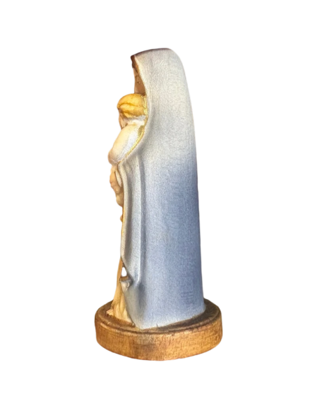 Virgin Mary with Child Wooden Figure | Val Gardena 9 cm