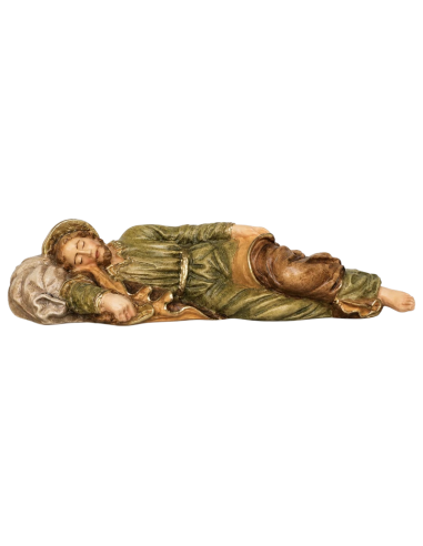 Figura San José Durmiente en Madera | Val Gardena 12 cm