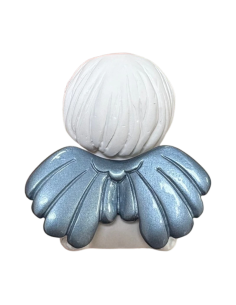 Figura Ángel Azul en yeso de 7 cm con alas azul perlado y manos en oración 2