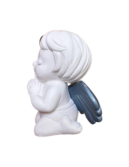 Blue Angel Figurine in Plaster | Handmade in Italy