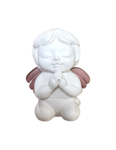 Pink Angel Plaster Figure | Italian Handcrafted Decor