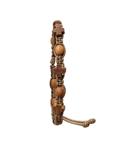 Olive Wood Bracelet with Saint Benedict Medal | Karelia Arte Sacra