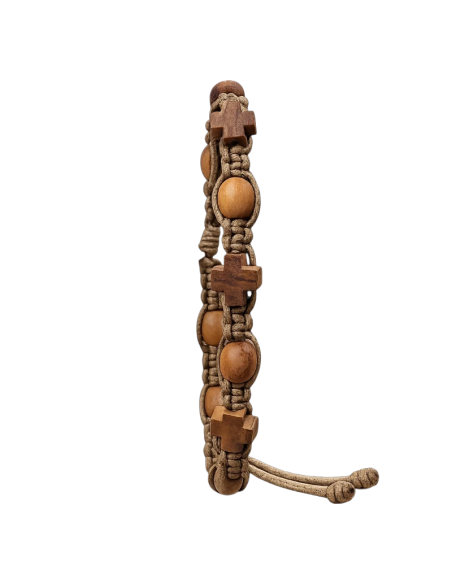 Pulsera de Madera de Olivo con Medalla de San Benito | Karelia Arte Sacra