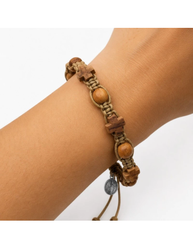 Pulsera de Madera de Olivo con Medalla de San Benito | Karelia Arte Sacra