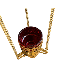 Brass Sanctuary Lamp with Red Glass | Hanging Church Lamp | Karelia Arte Sacra 2