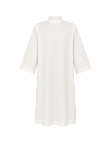 Alba sacerdotal de lino 100 % para climas cálidos