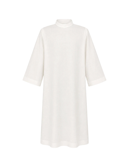 Alba sacerdotal de lino 100 % para climas cálidos