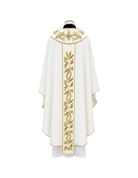 Casulla Gloria | Casulla Marfil Bordada con Ramas de Olivo