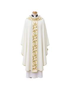 Casulla Gloria | Casulla Marfil Bordada con Ramas de Olivo
