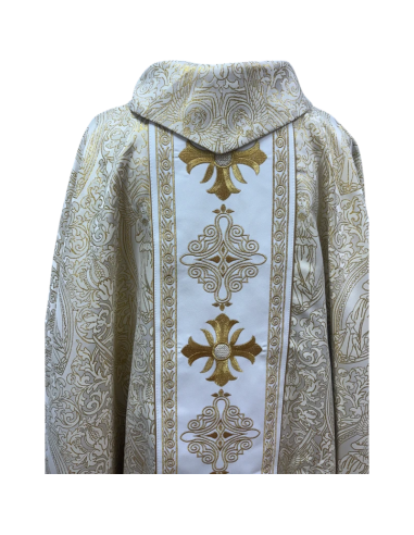 Cross Chasuble Angel Fabric | Embroidered Liturgical Chasuble with Stole
