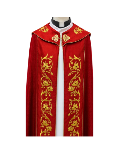 Embroidered Red Chasuble with Crystals