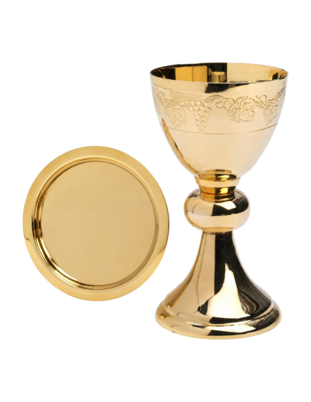 Vitis Vera Chalice with Gold-Plated Paten | Gold-Plated Liturgical Chalice | Karelia Arte Sacra