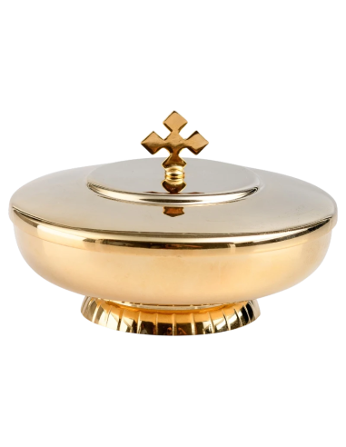 Crux Aurea gold-plated ciborium with golden cross lid