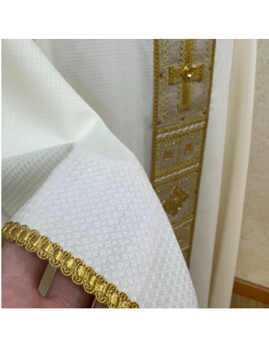Gloria Dei Ivory Wool Chasuble with Handmade Embroidery | Karelia Arte Sacra