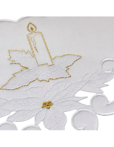 Mantel de Altar Navidad con Puntilla Vela y Belén | Karelia